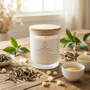 10 Oz candle in the scent White Tea