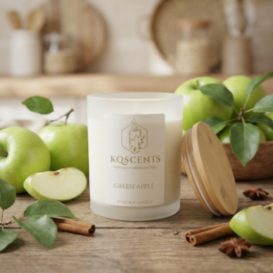 10 Oz candle in the scent Green Apple