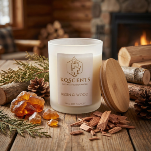 10 Oz candle in the scent Resin & Wood