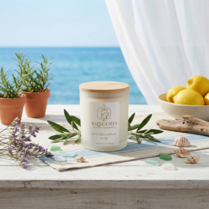 10 oz candle in the scent Mediterranean Muse