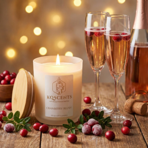 10 oz candle in the scent Cranberry Blush