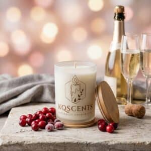 10 oz candle in the scent Cranberry Blush
