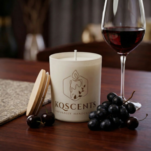 10 oz candle in the scent Crimson Reserve