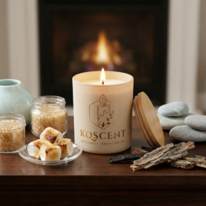 10 oz candle in the scent Oak and Ember