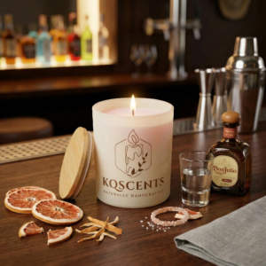 10 oz candle in the scent Pink Paloma