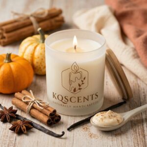 10 oz candle in the scent Pumpkin Creme Roll