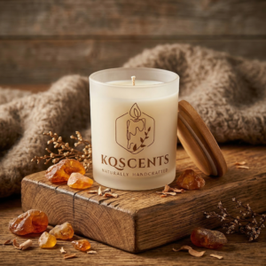 10 Oz candle in the scent Resin & Wood