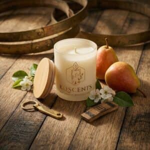10 Oz candle in the scent Cask-Aged Pear