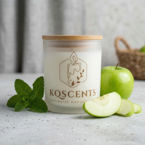 10 Oz candle in the scent Green Apple